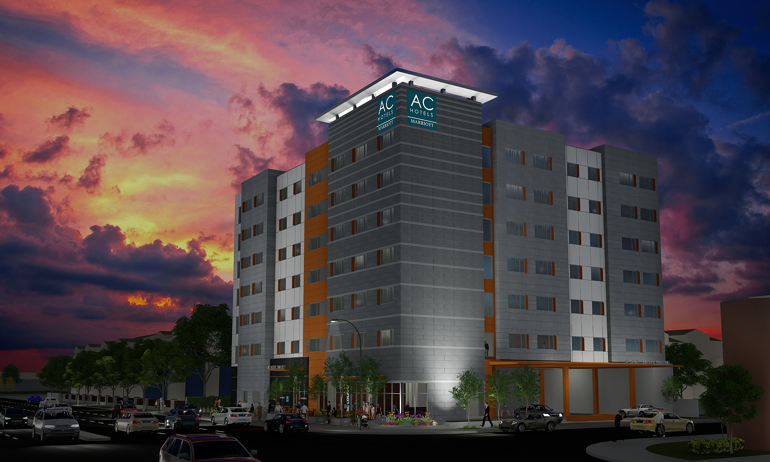 Evening Building Exterior Rendering