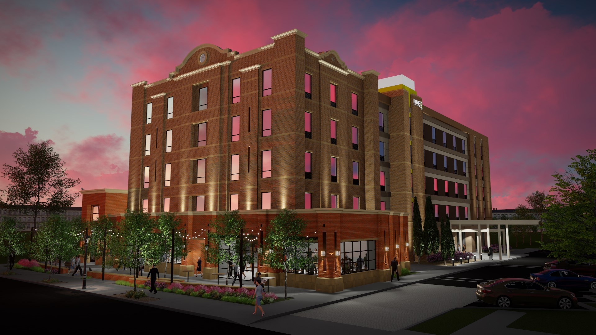 Exterior Street View Dusk Rendering